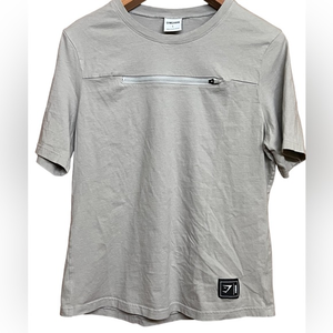 Gymshark CTY Shirt Women's Large Gray Grey Short‎ Sleeve Zipper Breathable